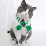 Adjustable Winter Knit Scarf Collar for Small Dogs & Cats – Christmas Style - Image 6