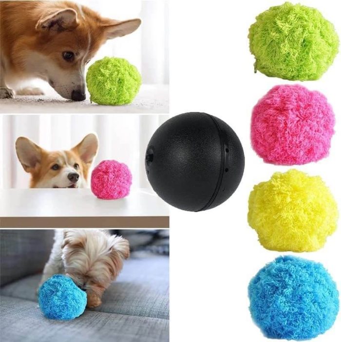 PJYD189235501AZ-8 Interactive Electric Plush Toy Ball for Dogs & Cats - Image 1
