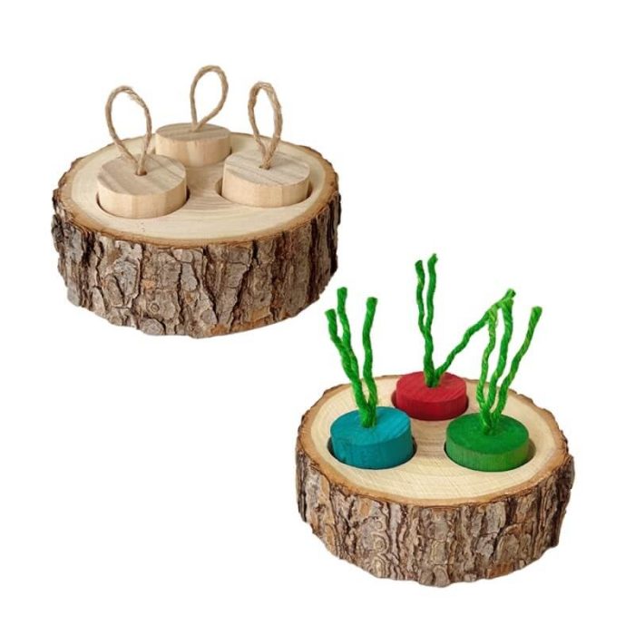 Wooden Pet Foraging Snack Box for Rabbits & Guinea Pigs - Image 3