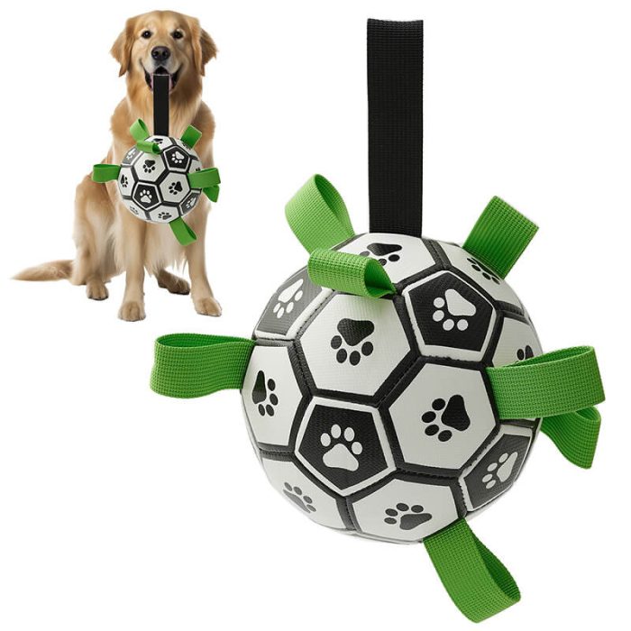 Interactive Dog Football Toy - Inflatable Ball with Tabs - Image 1